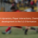 Team dynamics, Player interactions, Chemistry development in the 5-2-3 formation